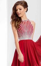 Clarisse - S3068 Jeweled Illusion Halter A-line Dress
