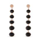 Tresor Collection - Black Spinel Unshape Dangle Earring In 18k Yellow Gold