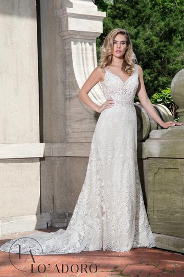 Rachel Allan Bridal - Embroidered V-neck A-line Dress M622