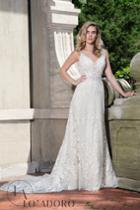 Rachel Allan Bridal - Embroidered V-neck A-line Dress M622