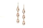 Tresor Collection - 18k Rose Gold Morganite And Diamond Tear Drop Earrings Style 3