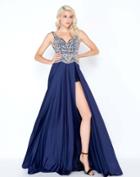 Mac Duggal - 66447m Embellished V-neck A-line Dress