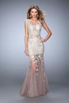 La Femme - 21565 Enchanting Lacy Illusion Mermaid Gown