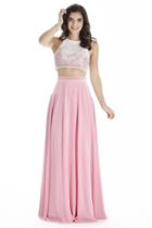 Jolene Collection - 17009 Two Piece Pearl Accented Dress
