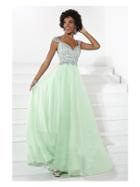 Tiffany Homecoming - Elegant Embellished V-neck Silky Chiffon A-line Dress 16085