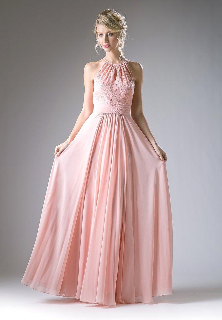 Cinderella Divine - High Halter Lace Bodice A-line Gown