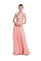 Aspeed - L1630 Embellished Illusion Neck A-line Prom Dress