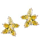 Cz By Kenneth Jay Lane - Canary Yellow Cluster Pear Clip Earring