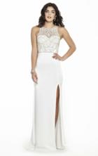 Jolene Collection - 17136 Sheer Illusion Slit Long Gown