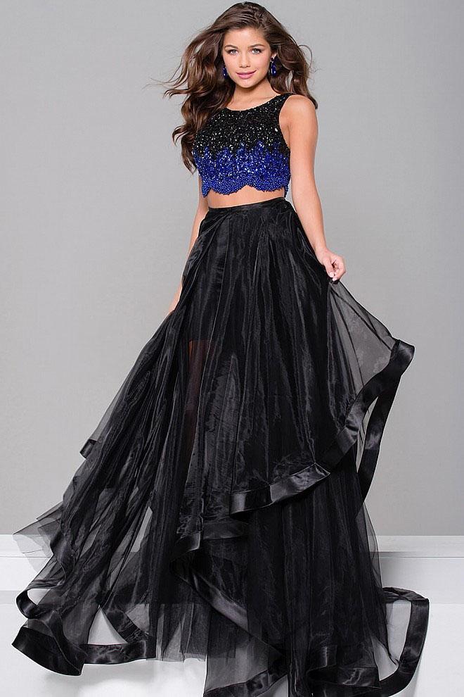 Jovani - Jvn45593 Scoop Neck Two-piece A-line Gown