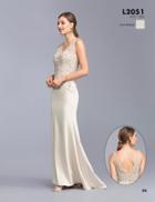 Aspeed - L2051 Applique V-neck Fitted Prom Dress