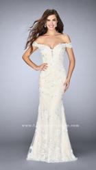 Gigi - Gorgeous Off The Shoulder V-neck Laced Tulle Dress 24068