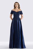 Feriani Couture - 18657 Beaded Off Shoulder Pleated Evening Gown