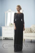 Christina Wu Elegance - 20236 Lace Quarter Length Sleeve Chiffon Gown