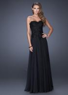 La Femme - 19175 Strapless Sweetheart Lace And Chiffon Evening Gown
