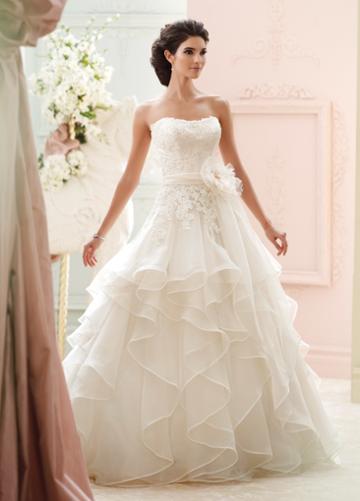 Martin Thornburg For Mon Cheri - 215270 Strapless Ruffled Wedding Gown