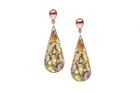 Tresor Collection - Multicolor Stones & Diamond Earrings In 18k Yellow Gold