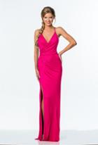 Terani Couture - 151p0055a Sparkling Plunging V Neck Long Dress