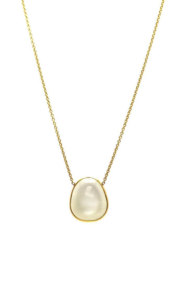 Tresor Collection - White Moonstone Necklace In 18k Yellow Gold