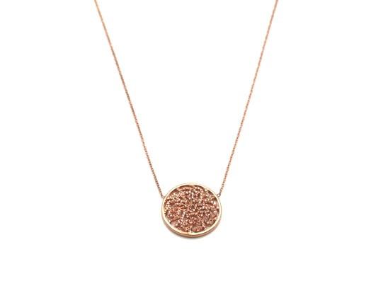 Tresor Collection - 18k Rose Gold Necklace With 20mm Signature Diamond Logo