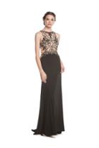 Aspeed - L1580 Sheer Embellished Fitted Evening Dress