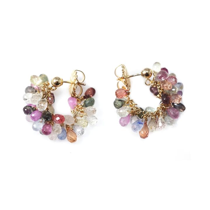 Mabel Chong - Sapphire Little Hoop Earrings
