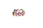 Tresor Collection - Gemstone Stackable Ring Bands With Adjustable Shank In 18k Yellow Gold