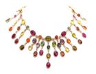 Tresor Collection - Multicolor Tourmaline Fringe Necklace In 18k Rose Gold