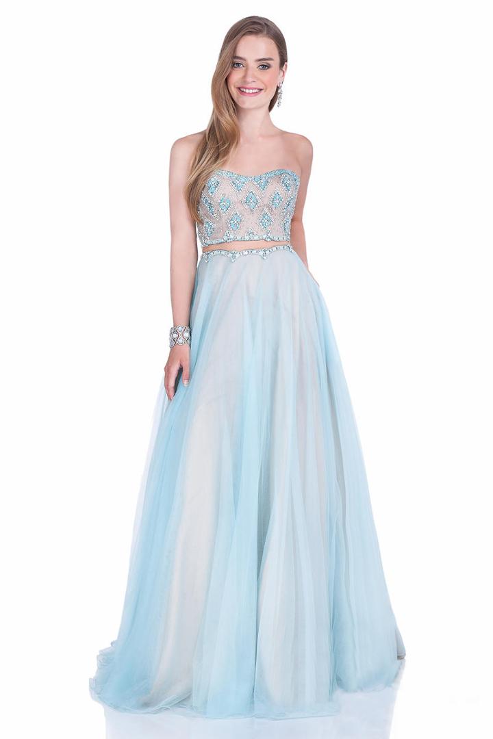 Terani Couture - Shimmering Flutter Two-piece Evening Dress 1611p1014