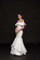 Glow By Colors - G793 Butterfly Sleeve Off Shoulder Mikado Gown