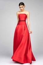 Ieena Duggal - 25221 Bustier Gown In Red