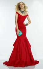 Alyce Paris Claudine - 2551 Faux Off-shoulder Ruffled Evening Gown