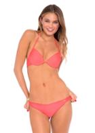 Luli Fama - Cosita Buena Seamless Plunge Under.push-up Top In Fire Coral (l176291)
