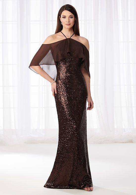 Cameron Blake - 218605 Halter - Off Shoulder Sequin Evening Gown