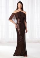 Cameron Blake - 218605 Halter - Off Shoulder Sequin Evening Gown