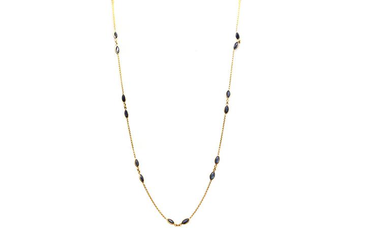 Tresor Collection - 18kt Yellow Gold Necklace With Blue Sapphire