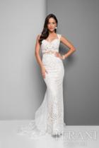 Terani Evening - Scalloped Lace Gown With Embroidered Train