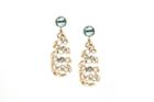 Tresor Collection - London Blue Topaz And Rainbow Moonstone Spiral Drop Earrings In 18k Yellow Gold