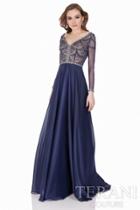 Terani Evening - Delicate Scallop Motif A-line Gown 1621m1715