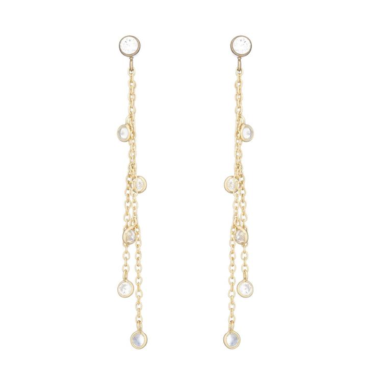 Ashley Schenkein Jewelry - Bridal Vermeil White Topaz Double Dangle Earring