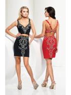 Tb Shorts By Mon Cheri - Ts21572 Short Dress In Black