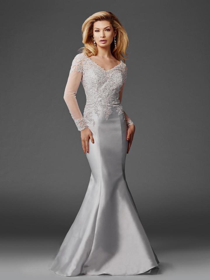 Clarisse - M6436 Embellished V-neck Trumpet Dress