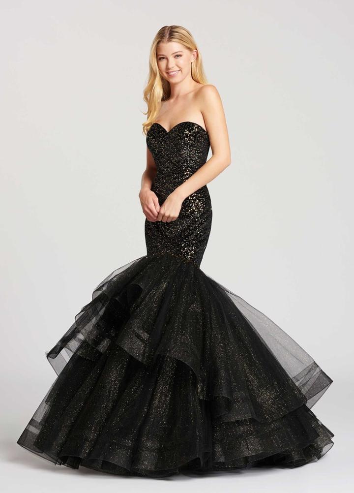 Ellie Wilde - Ew118066 Strappy Ruffled Strapless Mermaid Gown