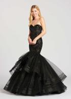 Ellie Wilde - Ew118066 Strappy Ruffled Strapless Mermaid Gown