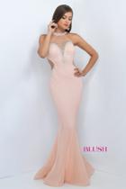 Blush - Regal High Illusion Cutout Mermaid Gown 11006