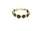 Tresor Collection - Blue Sapphire Stackable Ring Bands With Adjustable Shank In 18k Yellow Gold Style 2