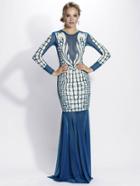 Baccio Couture - Milena - 3184 Mesh Painted Long Dress