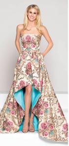 Colors Dress - 1822 Jacquard High Low A-line Dress