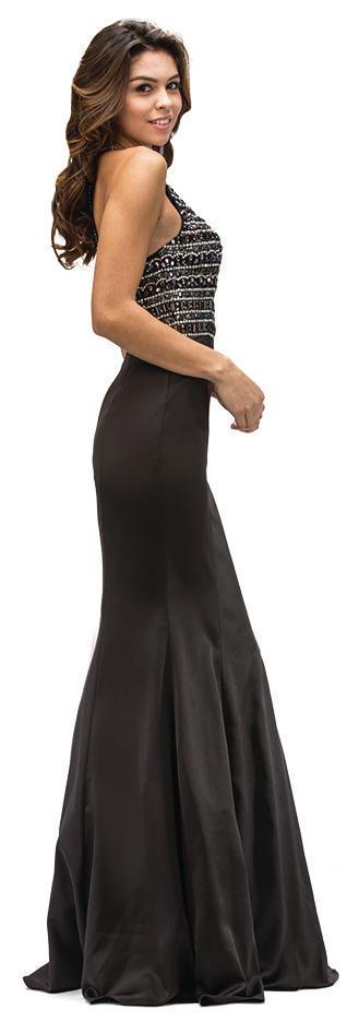 Sparkly And Trendy Long Halter Dress