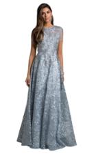 Lara Dresses - 29917 Crystal Embellished Short Sleeves Gown